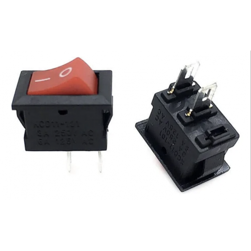 Interruptor Rocker Unipolar 2 Pines 14mm x 10mm x 8mm 250 VCA/6A