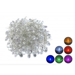 Kit De 100 LEDs Ultra-brillantes Redondos De Lente Transparente 5mm. Con 9 Colores Diferentes