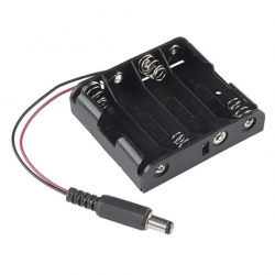 Porta Pila AAx4 Con Plug 2.1mm x 5.55mm