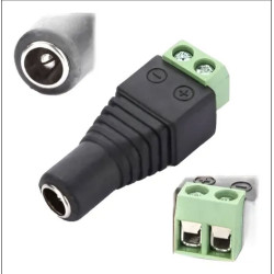 Adaptador Plug 2.1mm x 5.55mm Hembra A Terminal Clema Doble